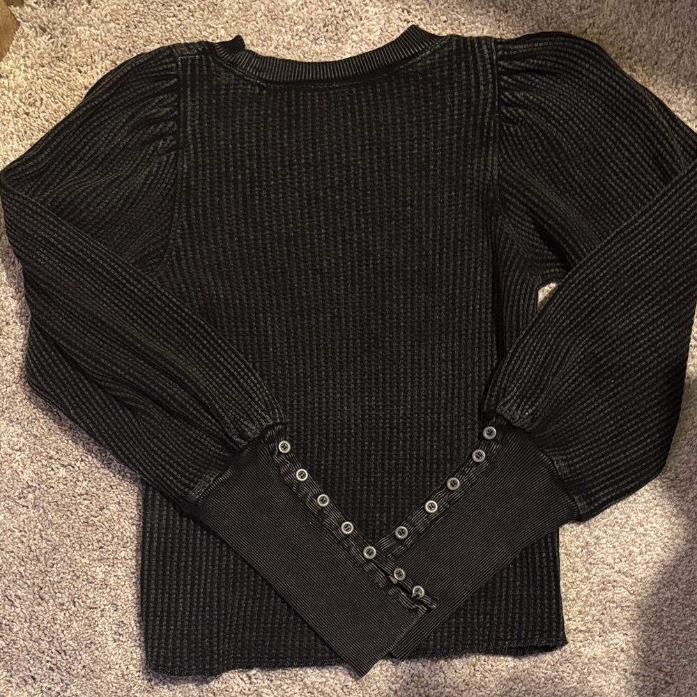 Free People FP One Wesley Thermal Top Long Sleeve Button Blouse XS - Picture 3 of 4